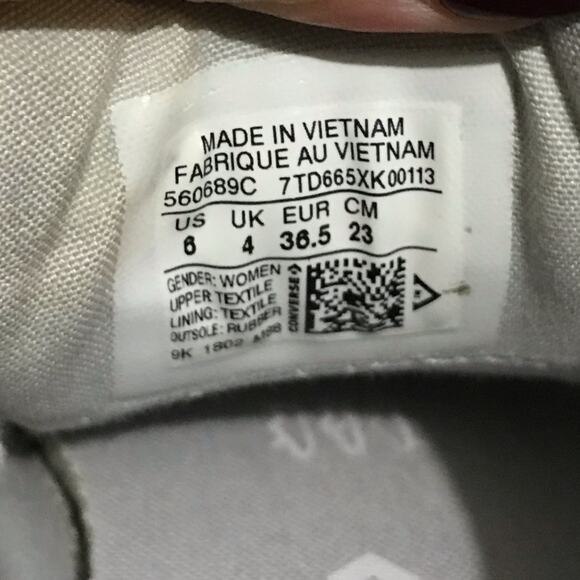 Converse Gray Polka Dot Low‎ Top Lace Up Sneakers Shoes Women’s Size 6 - Picture 4 of 7